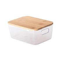 Cesto Organizador Tampa Bambu Idealle Eco 19 X 13 X 8 Cm