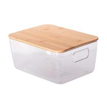 Cesto Organizador Tampa Bambu Idealle Eco 27X19x11,5 cm