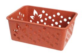 Cesto Organizador Terracota em Madeira/Plástico 19x13,5x8cm - Evo