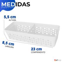 Cesto Organizador Trama Rattan c/ Divisória Removível 23x8