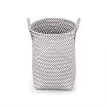 cesto organizador tramado grande 40cm com alças de plástico - Oikos