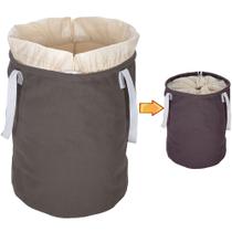 Cesto Organizador Tramontina em Lona Cinza Escuro com Fechamento à Corda 91751002