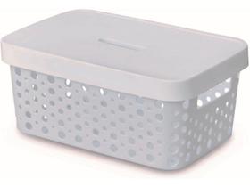 Cesto Organizadora 4,5L com Tampa Branca - Usual Cesto Organizadora 4,5L com Tampa Branca - Usual