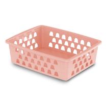 Cesto Organizadore 25x19,5 cm Grande Branco Preto Rosa Organizador de Geladeira Transparente