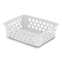 Cesto Organizadore 25x19,5 cm Grande Branco Preto Rosa Organizador de Geladeira Transparente