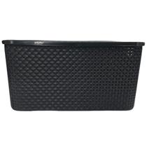 Cesto Organizadores Multiuso Tampa Caixa Preto 20 Litros