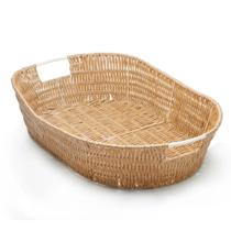 Cesto Oval com Alça Claro Rattan Grande 51 cm - Mimo Style - 7898516902832