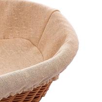 Cesto Oval de Rattan Plástico com forro em Tecido 27x20cm 2760 - Lyor Cesto Oval de Rattan Plástico com forro em Tecido 27x20cm 2760 - Lyor