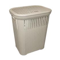Cesto P/ Roupa Suja RATTAN 50 Litros Lavandeira Organizador Cesto P/ Roupa Suja RATTAN 50 Litros Lavandeira Organizador