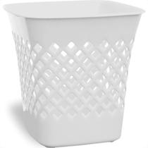 Cesto Papeleiro Plastico Shangri-La Quadrado Branco 24X24Cm