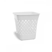 Cesto Papeleiro Plastico Shangri-La Quadrado Branco 24X24Cm