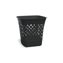Cesto Papeleiro Plastico Shangri-La Quadrado Preto 24X24Cm