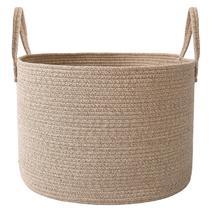 Cesto para Cobertores JMvicyroam 115 L de Corda de Algodão Trançada Cesto para Cobertores JMvicyroam 115 L de Corda de Algodão Trançada