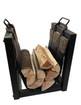 Cesto para lenha com alça para carregar lenha