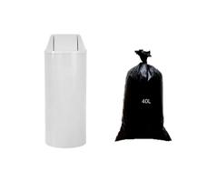 Cesto Para Lixo 22L com Tampa Vai e Vem (Basculante) + Sacos para Lixo 40L Cesto Para Lixo 22L com Tampa Vai e Vem (Basculante) + Sacos para Lixo 40L