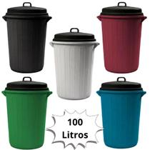 Cesto Para Lixo Lixeira Com Tampa 100L Balde Grande Para Roupa Suja Muito Resistente Alças Anatômicas Fixação Segura Cesto Para Lixo Lixeira Com Tampa 100L Balde Grande Para Roupa Suja Muito Resistente Alças Anatômicas Fixação Segura