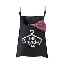 Cesto para Porta Secalux Laundry Redondo com Alças Preto