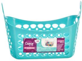 Cesto Para Prendedores De Roupa 1,6 L Com Alça Azul Turquesa