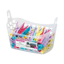 Cesto Para Prendedores De Roupa Plástico Com Alça De Varal