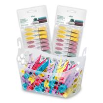 Cesto Para Prendedores De Roupa Varal Com 24 Pregadores