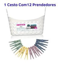 Cesto Para Prendedores Roupas Com 12 Pregadores Cesto Para Prendedores Roupas Com 12 Pregadores