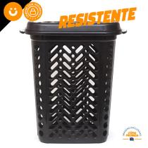 Cesto Para Roupa Suja Limpa Organizador Multiuso Preto 60l