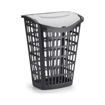 Cesto Para Roupa Suja Telado De 40L Cores Sortidas Preto Cinza e Branco Cesto Para Roupa Suja Telado De 40L Cores Sortidas Preto Cinza e Branco