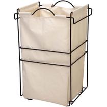 Cesto para Roupas 39x33x59cm Tulha Aramada Preta Masutti Lavanderia Closet Versátil Tecido