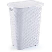 Cesto para Roupas Rattan em Plástico Branco 30L 38x29,5x50cm - Monte Líbano