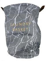 Cesto Para Roupas Sujas Organizador Flexível Laundry Basket - Cinza com Branco Cesto Para Roupas Sujas Organizador Flexível Laundry Basket - Cinza com Branco