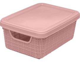 Cesto Pequeno Organizador Com Tampa Lavanderia Armario 1,8 L