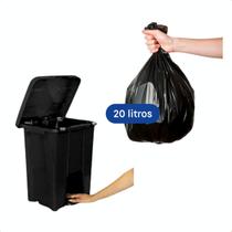 Cesto Plástico 15L Com Pedal Saco De Lixo 20l Para Escritório