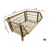 Cesto Plástico Empilhável Médio - Bege 57 X40X29
