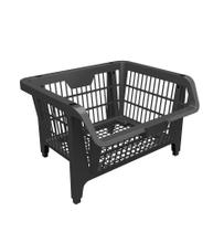 Cesto Plastico Expositor Empilhavel Preto 42501 - Presto