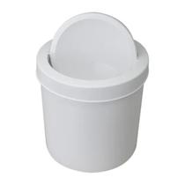 Cesto Plástico Multiuso Tampa Basculante Astra - 6 Litros - BRANCO