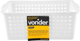 Cesto Plástico Organizador 6 Kgf Branco Vonder Cesto Plástico Organizador 6 Kgf Branco Vonder