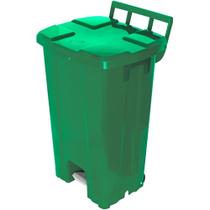 Cesto Plástico Quadrada com Pedal de 100 Litros Verde - P100VD - JSN