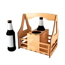 Cesto Porta Garrafa para Presente 24,5x18x25,5 Laser Mdf Madeira