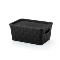 Cesto pratico rattan 7l preto c/ tampa