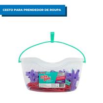 Cesto Prendedores Esfrebom Bettanin Varal Roupas Casa Lavanderia Prático Multiuso