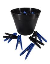 Cesto Preto Pregadores De Roupas Plástico Preto Com Azul