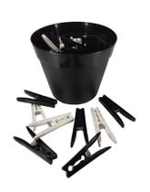 Cesto Preto Pregadores De Roupas Plástico Preto Com Branco