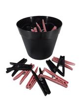 Cesto Preto Pregadores De Roupas Plástico Preto Com Rosa