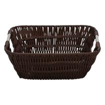 Cesto Quadrado com Alça Reta África 24 cm - Mimo Style - YK1131