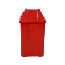 Cesto Quadrado Com Tampa Vai E Vem 60 Litros Q60 Vermelho