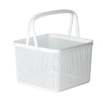 Cesto Quadrado Línea com Alça em Plástico Branco 27x27x20cm Cesto Quadrado Línea com Alça em Plástico Branco 27x27x20cm