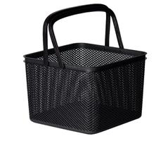 Cesto Quadrado Línea com Alça em Plástico Preto 27x27x20cm - Paramount