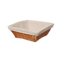 Cesto Quadrado Plástico Tipo Bambu Com Forro 24 CM Cesto Quadrado Plástico Tipo Bambu Com Forro 24 CM