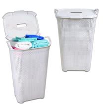 Cesto Rattan Grande C/ Tampa Basculada Branco 25795 Arqplast Cesto Rattan Grande C/ Tampa Basculada Branco 25795 Arqplast