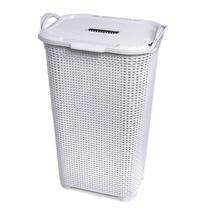 Cesto Rattan Grande Tampa Basculada Branco 25795 Arqplast